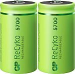 GP Batteries Gp Batteries Rechargeable D Batteries, 5.7Ah