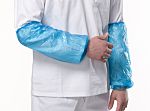 RS PRO Blue Disposable Polythene Arm Protector for Liquid Splash Protection Use, 400mm Length