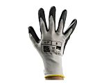 Black Abrasion Resistant Work Gloves, Size 7, Small, Nitrile Coating