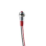 RS PRO Red Panel Mount Indicator, 12V dc, 8mm Mounting Hole Size, Lead Wires Termination, IP67