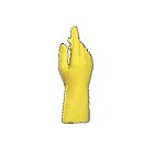 Mapa VITAL 124 Yellow Latex Chemical Resistant Gloves, Size 10, Latex Coating