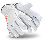Hexarmor White Leather Cut Resistant, Dry Environment, Good Dexterity Work Gloves, Size 8