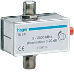 RF Attenuator Straight Coaxial 20dB, Operating Frequency 2400MHz