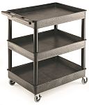 RS PRO 3 Shelf PE Trolley Trolley, 920 x 640 x 975mm, 175kg Load