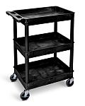 RS PRO 3 Shelf PE Trolley Trolley, 610 x 460 x 1000mm, 150kg Load