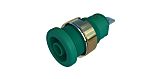 Hirschmann Test & Measurement Green Female Banana Socket, 4 mm Connector, Tab Termination, 32A, Nickel Plating