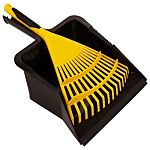 Bulldozer Black, Yellow Dustpan & Rake Set for Dust