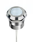 RS PRO White Panel Mount Indicator, 12 → 24V ac/dc, 25mm Mounting Hole Size, Lead Wires Termination, IP67, IP69K