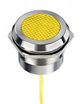 RS PRO Yellow Panel Mount Indicator, 12 → 24V ac/dc, 30mm Mounting Hole Size, Lead Wires Termination, IP67, IP69K
