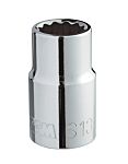 SAM 1/2 in Drive 21mm Standard Socket, 12 point, 38 mm Overall Length
