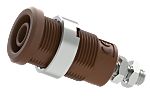 Electro PJP Brown Female Banana Socket, Plug In Termination, 25A, 600 → 1000V