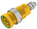 Electro PJP Green, Yellow Female Banana Socket, Plug In Termination, 25A, 600 → 1000V