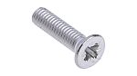 RS PRO Pozidriv Countersunk A2 304 Stainless Steel Machine Screw DIN 965, M3x12mmx0.472in
