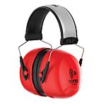 JSP Sonis Ear Defender with Headband, 37dB, Red