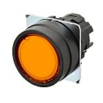 Omron A22NZ Series Illuminated Push Button Switch, Momentary, Panel Mount, Orange LED, IP66