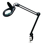LED Magnifier Lamp with Table Clamp Mount, 5dioptre, 200mm Lens Dia.