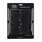V12 Footwear Black Polyester Shoe Laces, 1.4m