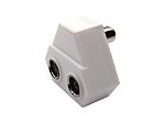 RS PRO Right Angle RF Adapter TV RF Aerial Plug to 2 x TV RF Aerial Socket 0 → 1000MHz