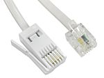 RS PRO Male BT to Male RJ11 Telephone Cable, White Sheath