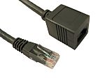 RS PRO, 3m Cat6, Grey RJ45 to Male RJ45 Female, UTPShielded, Terminated PVC Sheath