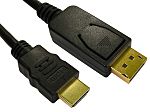 RS PRO Male DisplayPort to Male HDMI, PVC  Cable, 1080p, 2m