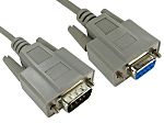 RS PRO Male 9 Pin D-sub to Female 9 Pin D-sub Serial Cable, 2m PVC