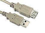 RS PRO USB 2.0 Cable, Male USB A to Female USB A Cable, 2m