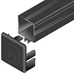 Perfil de cubrimiento Bosch Rexroth de PVC Negro de 2m, para usar con ranura de 10mm