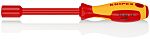 Knipex Hexagonal Nut Driver, 12 mm Tip, VDE/1000V, 125 mm Blade, 237 mm Overall