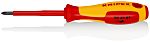 Knipex Phillips Insulated Screwdriver, PH1 Tip, 80 mm Blade, VDE/1000V, 187 mm Overall