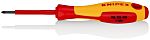 Knipex Pozidriv Insulated Screwdriver, PZ0 Tip, 60 mm Blade, VDE/1000V, 162 mm Overall