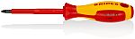Knipex Pozidriv Insulated Screwdriver, PZ2 Tip, 100 mm Blade, VDE/1000V, 212 mm Overall
