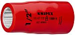 Knipex 1/2 in Drive 1/2in Insulated Standard Socket, 12 point, 9/16in, VDE/1000V, 55 mm Overall Length