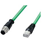 F Lutze Ltd, 2m Cat5, Green RJ45 to Male RJ45 Male, Shielded, Terminated Polyurethane Sheath