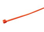 RS PRO Cable Tie, 100mm x 2.5 mm, Orange Nylon, Pk-250