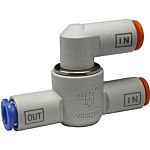 SMC VR1220 Series, Pneumatic Shuttle Valve OR Logic Function 10mm Tube, One Touch Fitting Connection, G 1/4 Thread, 10