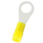 RS PRO Insulated Crimp Ring Terminal, M4 Stud Size, 0.2mm² to 0.5mm² Wire Size, Yellow