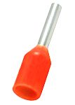 RS PRO Insulated Bootlace Ferrule, 6mm Pin Length, 1.3mm Pin Diameter, 0.5mm² Wire Size, Orange