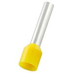 RS PRO Insulated Bootlace Ferrule, 18mm Pin Length, 3.9mm Pin Diameter, 6mm² Wire Size, Yellow