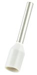 RS PRO Insulated Bootlace Ferrule, 10mm Pin Length, 1.5mm Pin Diameter, 0.75mm² Wire Size, White