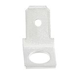 RS PRO Metal Uninsulated Male Spade Connector, PCB Tab, 6.35 x 0.8mm Tab Size