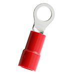 RS PRO Insulated Crimp Ring Terminal, M4 Stud Size, 0.5mm² to 1.5mm² Wire Size, Red
