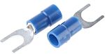 RS PRO Insulated Crimp Spade Connector, 1.5mm² to 2.5mm², 16AWG to 14AWG, 5.3mm Stud Size Vinyl, Blue
