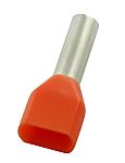 RS PRO Insulated Bootlace Ferrule, 8mm Pin Length, 1.8mm Pin Diameter, 2 x 0.5mm² Wire Size, Orange