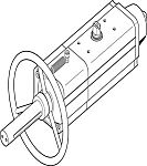 Festo DAPS Series 8.4 bar Single Action Rotary Actuator, 90° Rotary Angle