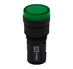 Žárovka indikátoru barva světla Zelená, velikost žárovky: 22.5 mm, průměr: 16mm, 24V ac/dc