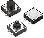 Black Tact Switch, SPST 50mA 3.8mm Surface Mount
