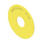 EAO Legend Plate for Use with Push Button, Emergency Stop