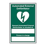 Spectrum Industrial Vinyl Green/White Safe Conditions Sign, Automated External Defibrillator, English