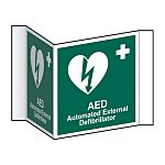 Spectrum Industrial PVC Green/White Safe Conditions Sign, Automated External Defibrillator, English